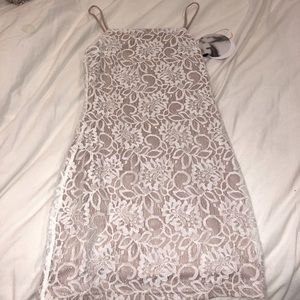 LINE AND DOT LACE COCKTAIL DRESS